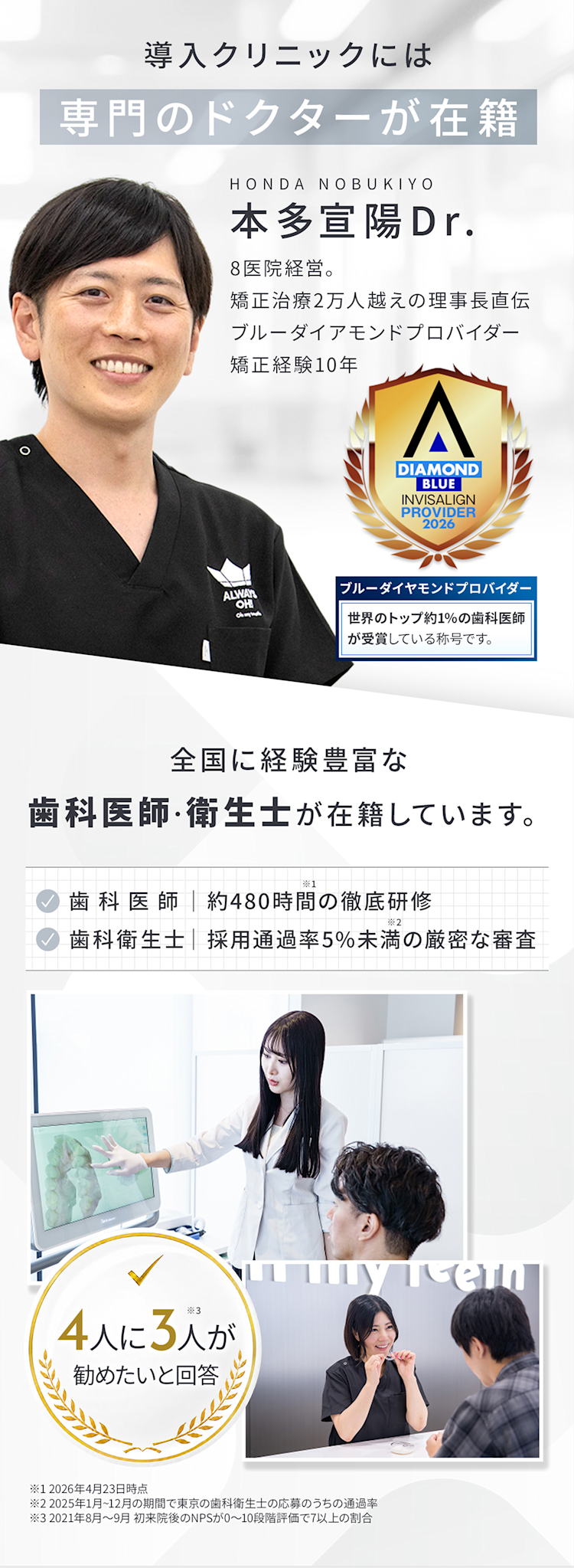 導入クリニックには専門のドクターが在籍